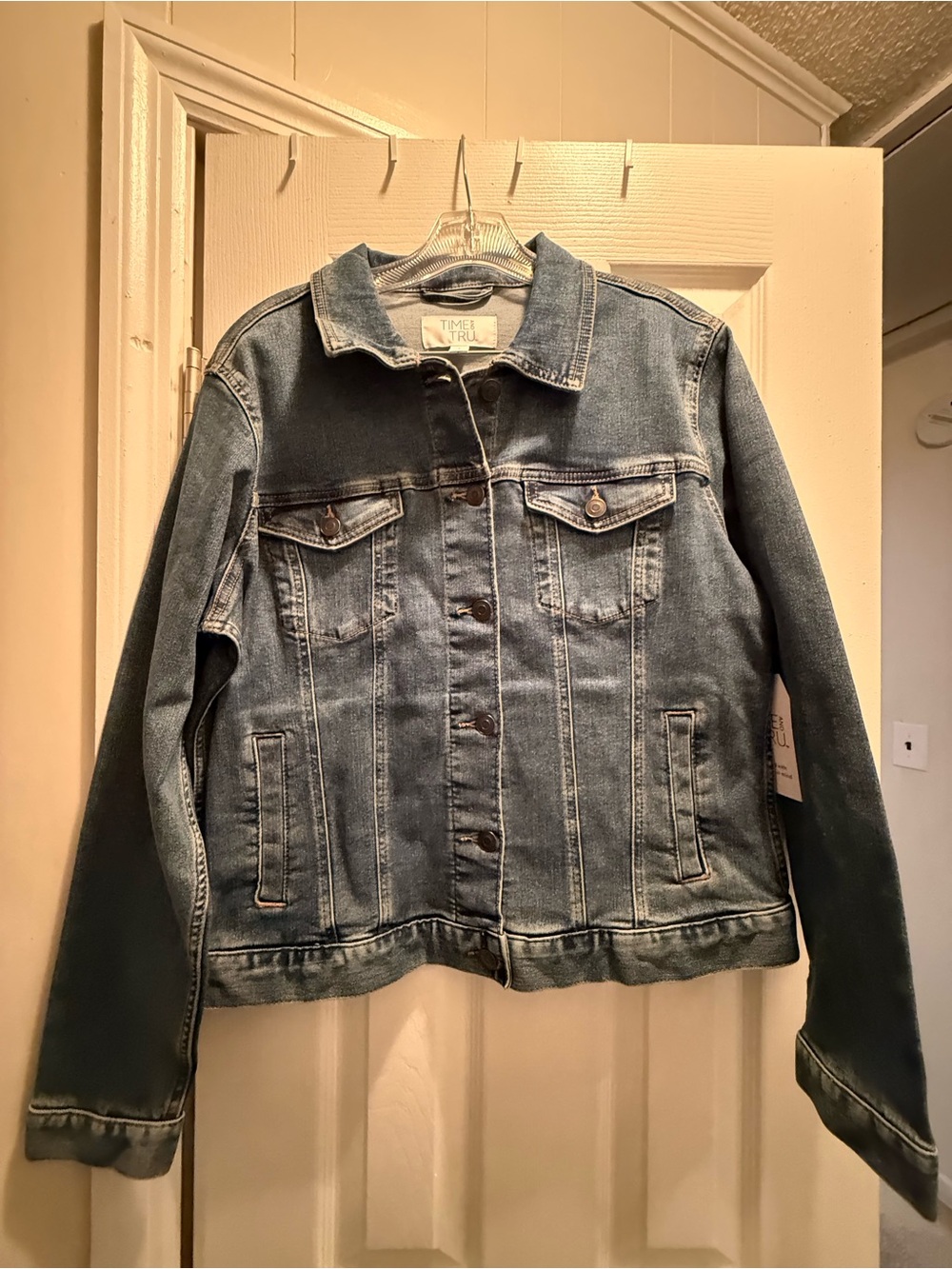 Time and Tru Light Blue Denim Jacket with Button Front